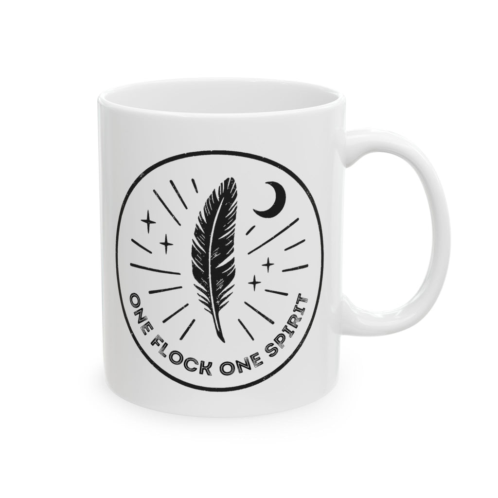 One Flock One Spirit Celestial Feather Ceramic Mug