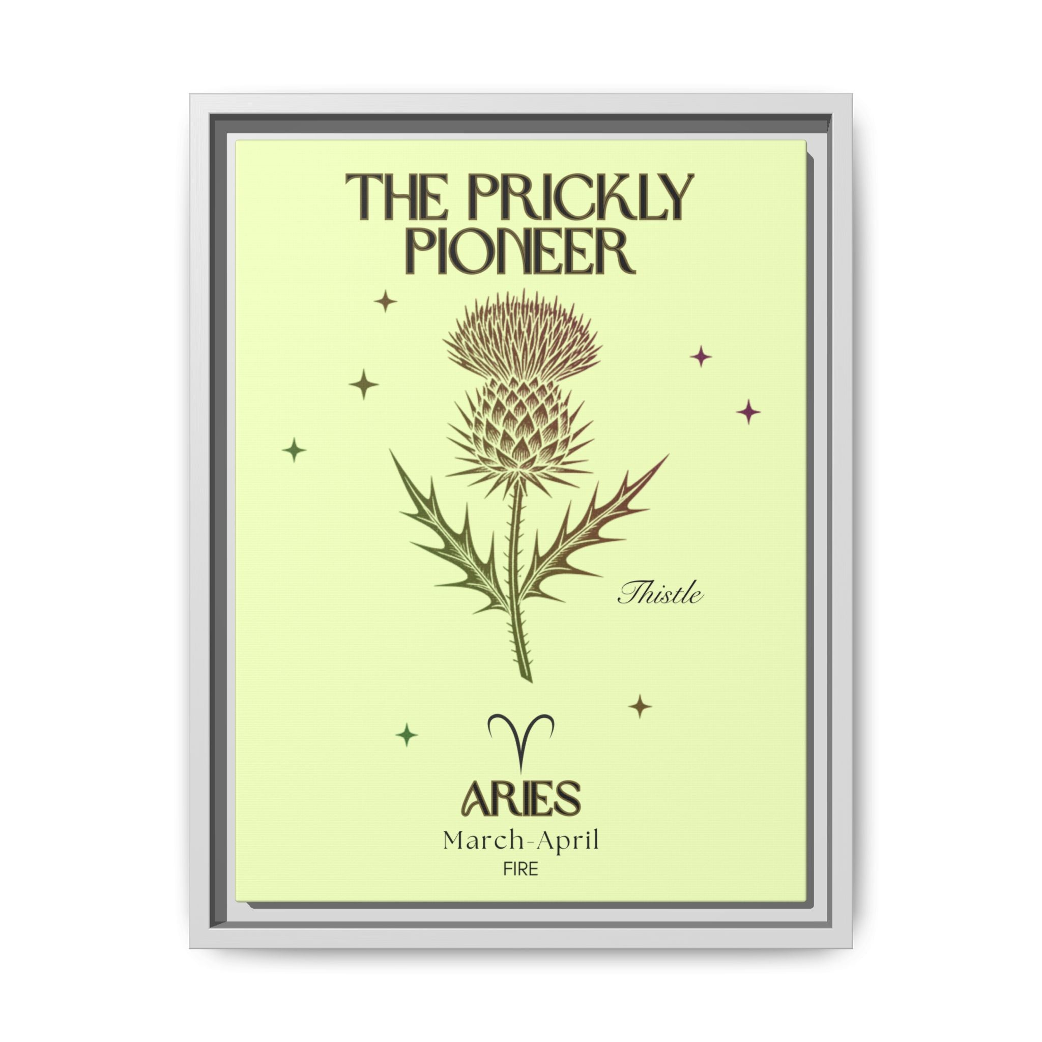 Aries The Prickly Pioneer Thistle Matte Canvas, Framed