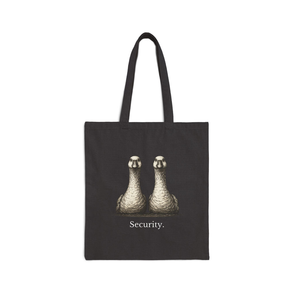Security Geese Tote Bag — Vintage Illustration Cotton Canvas