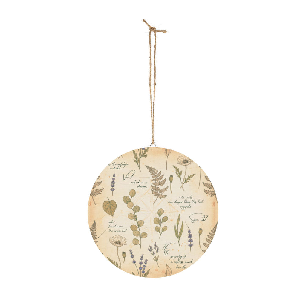 Field Guide Vintage Botanical Round Wood Sign