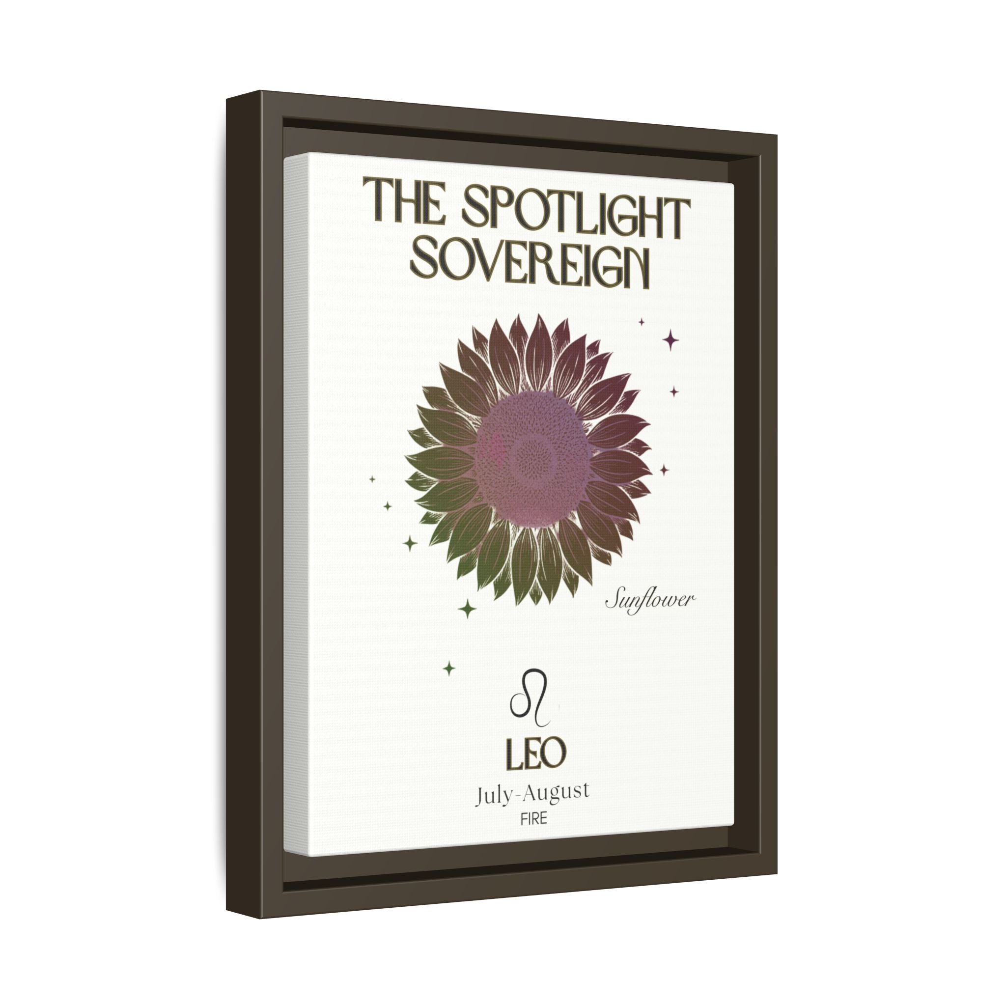 Leo The Spotlight Sovereign Sunflower Framed Matte Canvas