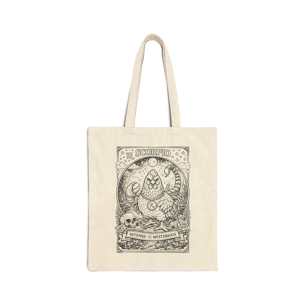 Zodiac Chicken Coloring Canvas Tote Bag