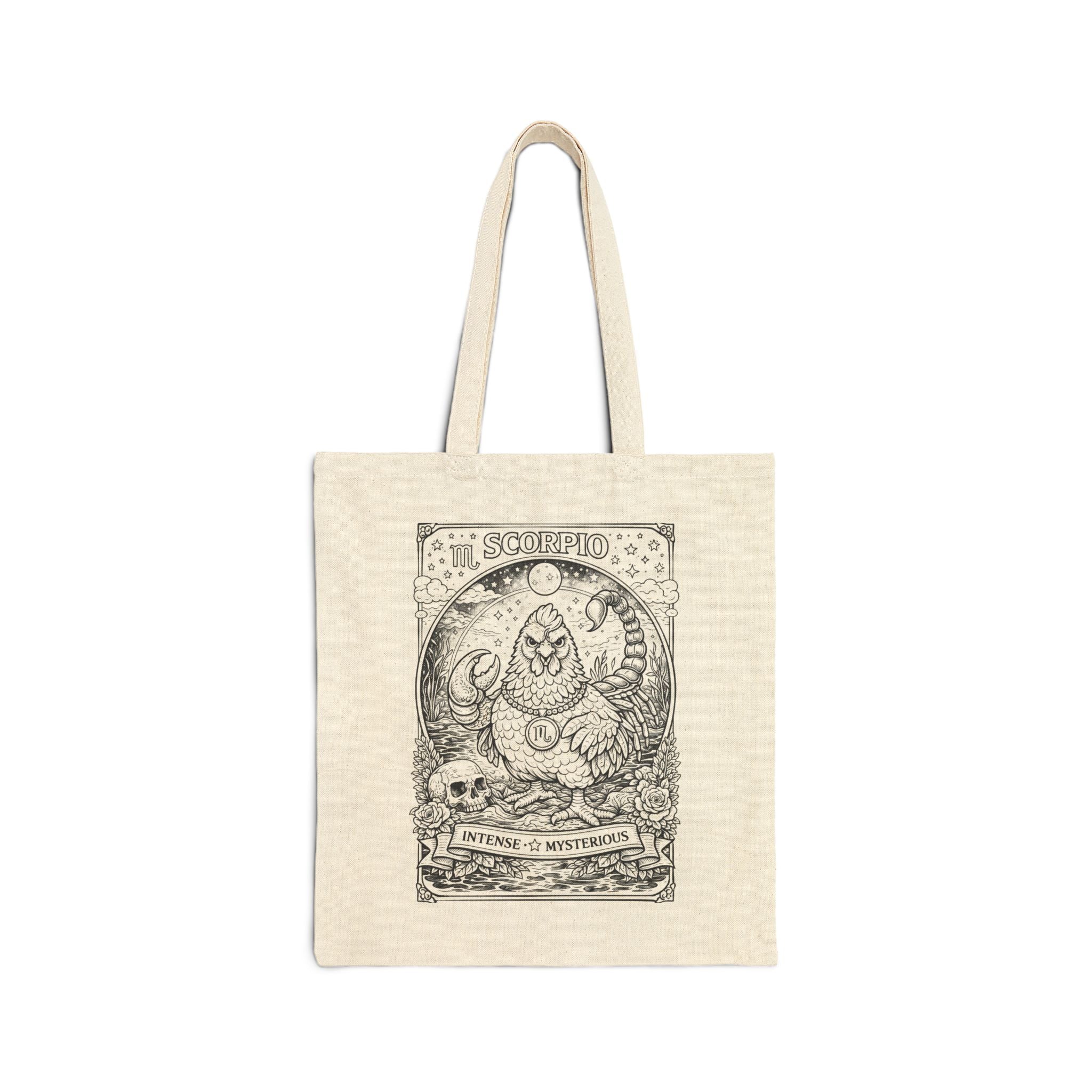 Zodiac Chicken Coloring Canvas Tote Bag