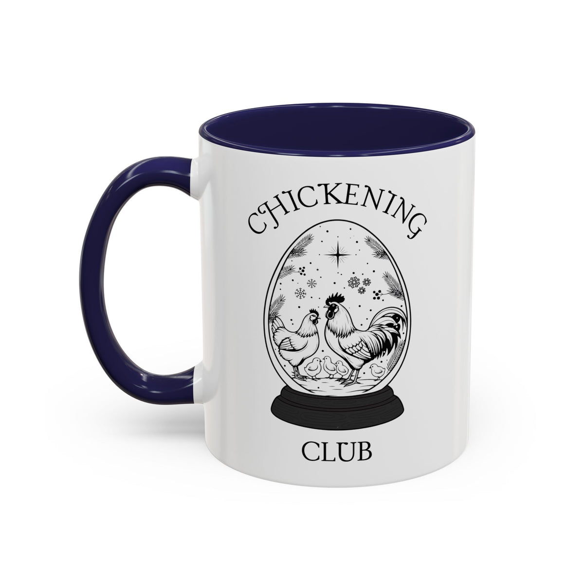 Chickening Club Winter Wonderland Snow Globe Ceramic Accent Mug