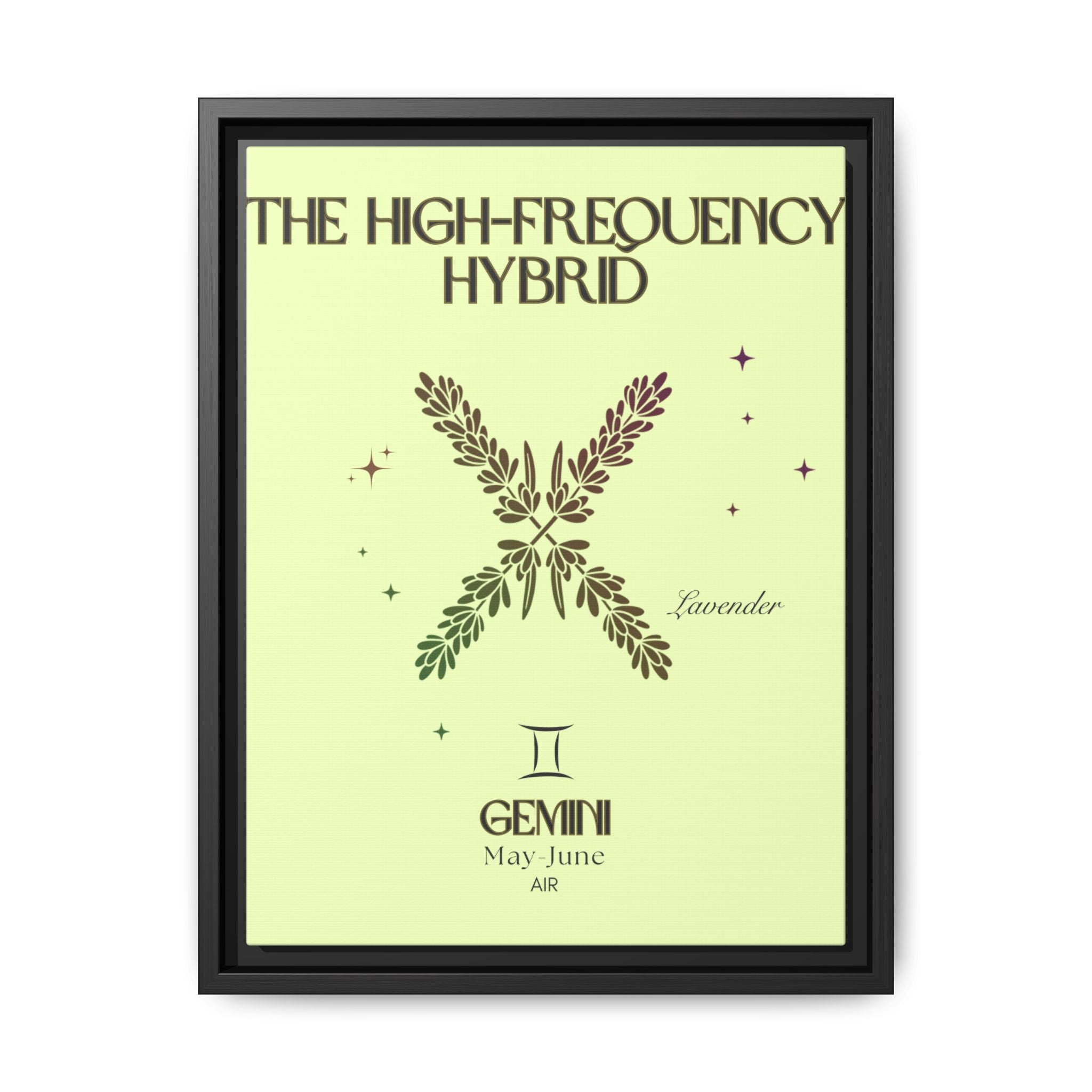 Gemini The High-Frequency Hybrid Lavender Matte Canvas, Framed