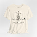 Tend Your Frequency: Adjust Accordingly Moon Phase Botanical Tee