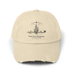 Tend Your Frequency: Adjust Accordingly Botanical Moon Phase Distressed Cap
