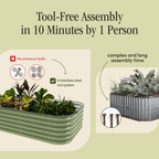 17" Tall 6 In 1 "No Tools Needed" Premium Metal Raised Garden Bed Kit