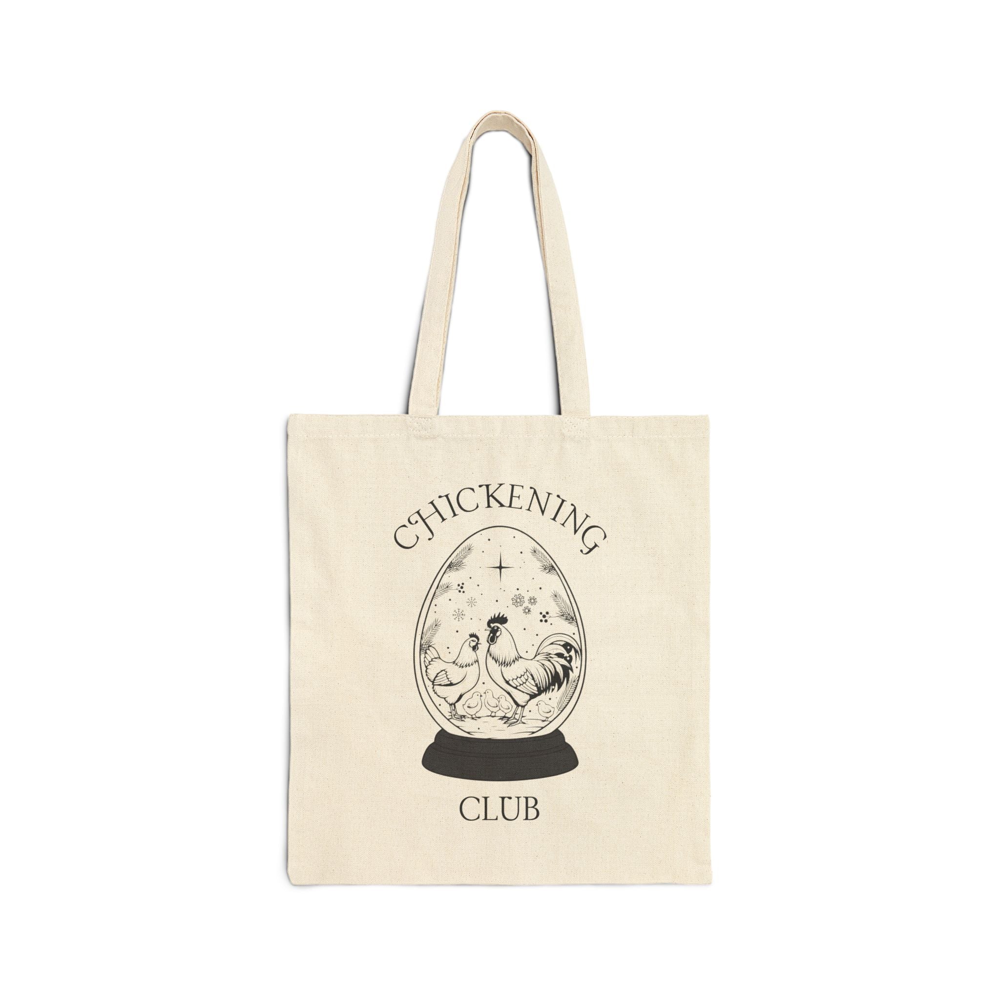 Chickening Club Winter Wonderland Snow Globe Canvas Tote