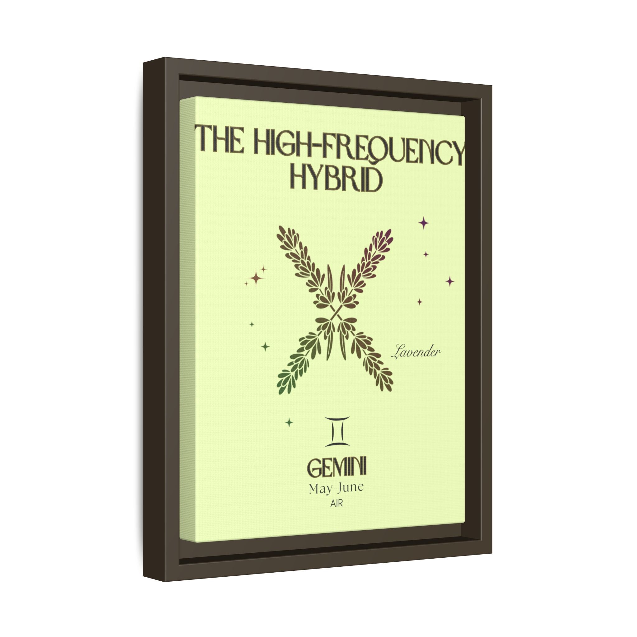 Gemini The High-Frequency Hybrid Lavender Matte Canvas, Framed