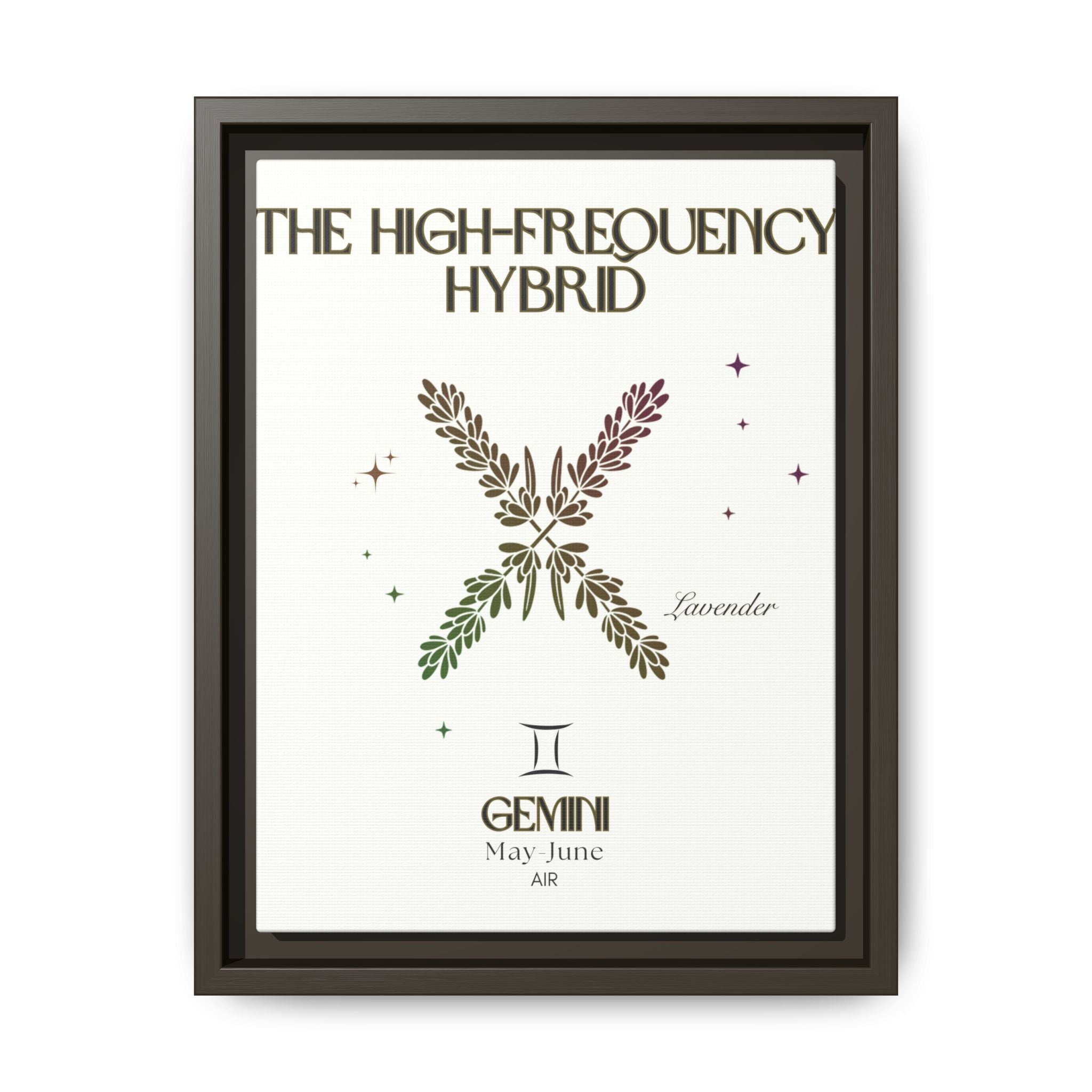 Gemini The High-Frequency Hybrid Lavender Framed Matte Canvas