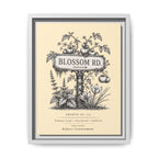 BLOSSOM RD. Vintage Botanical Street Sign Print Framed Canvas Art
