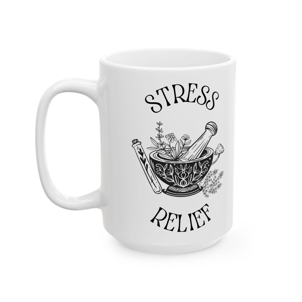 Stress Relief Herbal Mortar and Pestle Ceramic Mug
