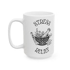 Stress Relief Herbal Mortar and Pestle Ceramic Mug