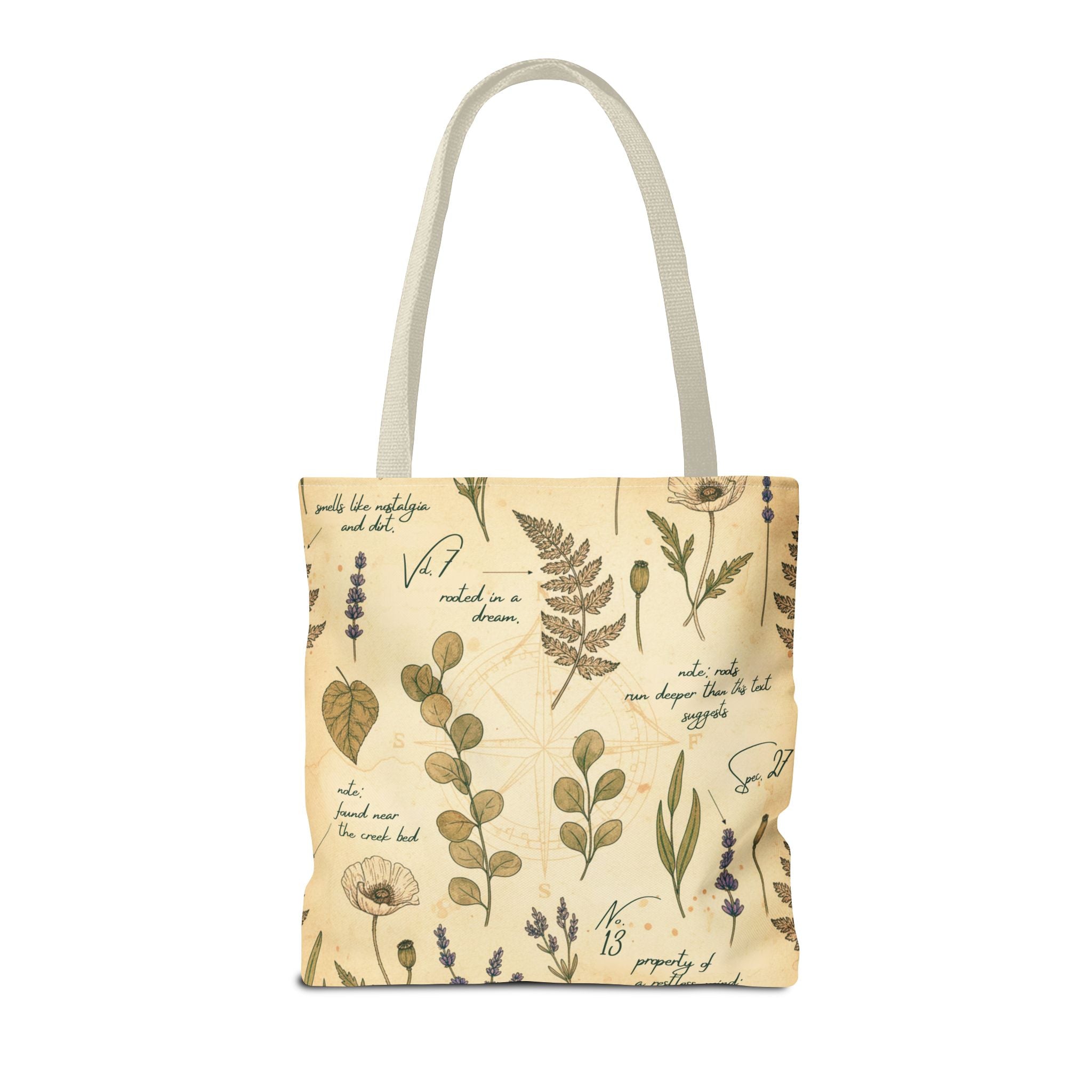 Field Guide Vintage Botanical Sketch Tote Bag