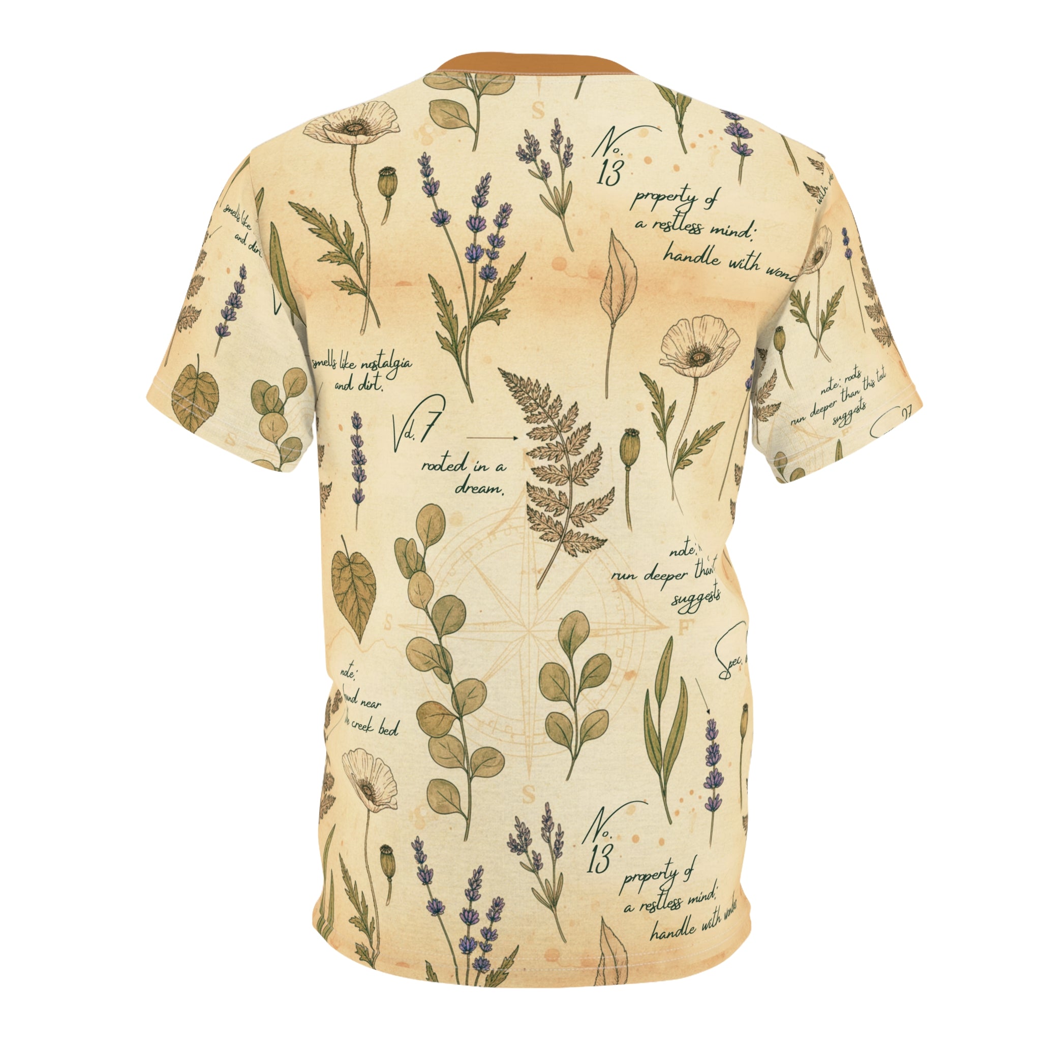 Field Guide Vintage Botanical Pattern Tee Shirt