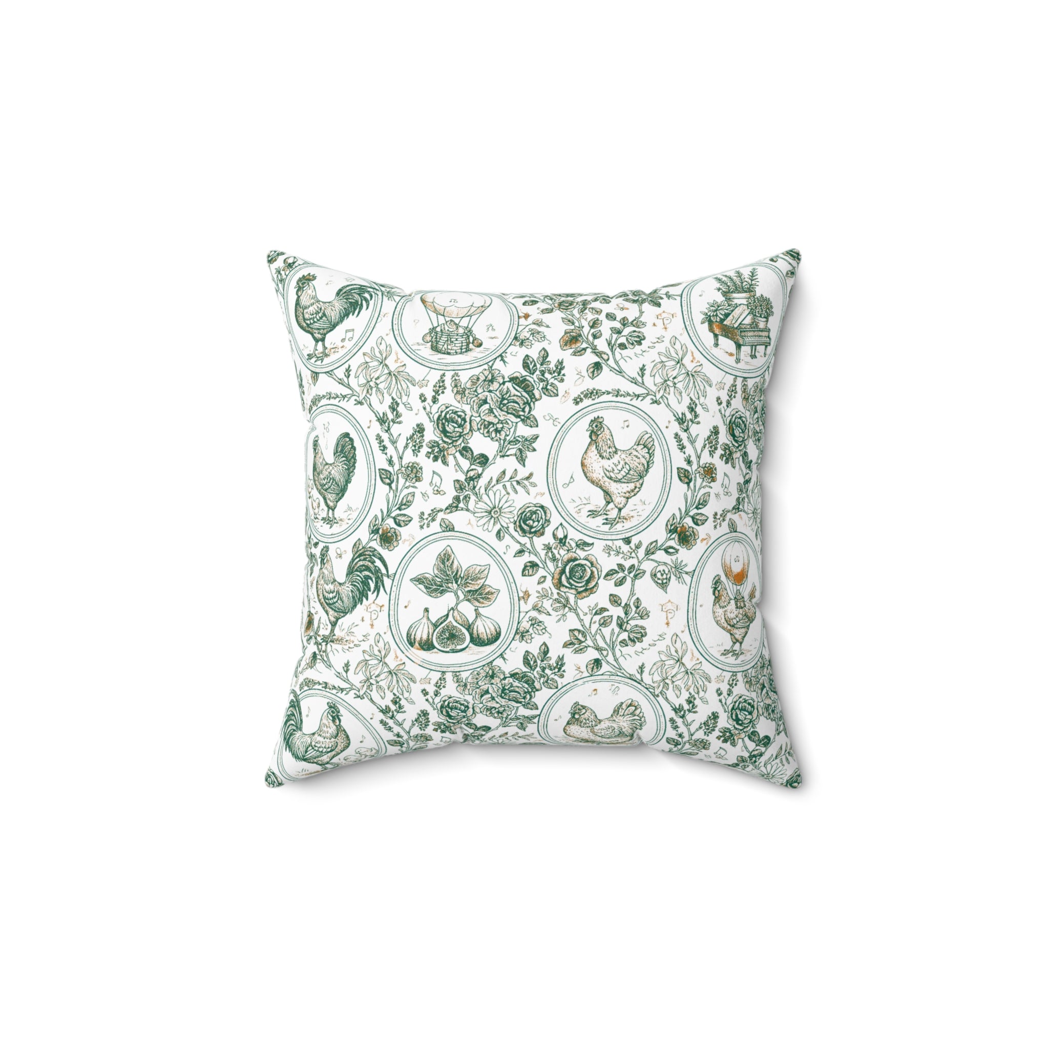Botanical Coop Toile Accent Pillow