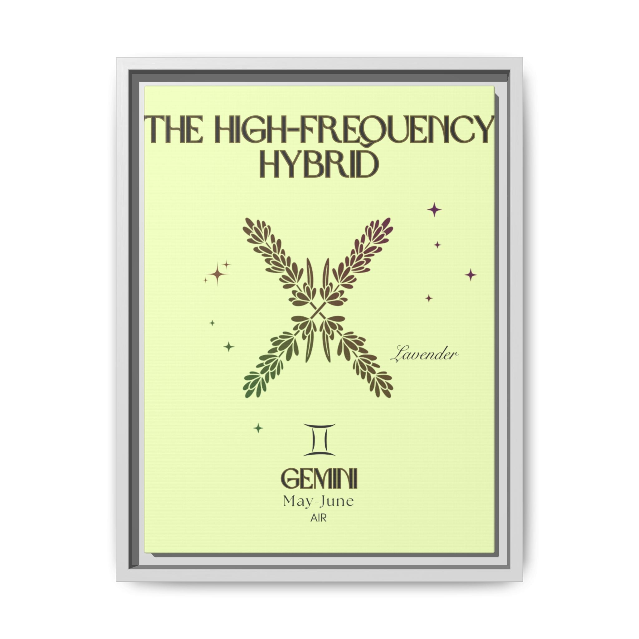 Gemini The High-Frequency Hybrid Lavender Matte Canvas, Framed