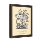 BLOSSOM RD. Vintage Botanical Street Sign Print Framed Canvas Art