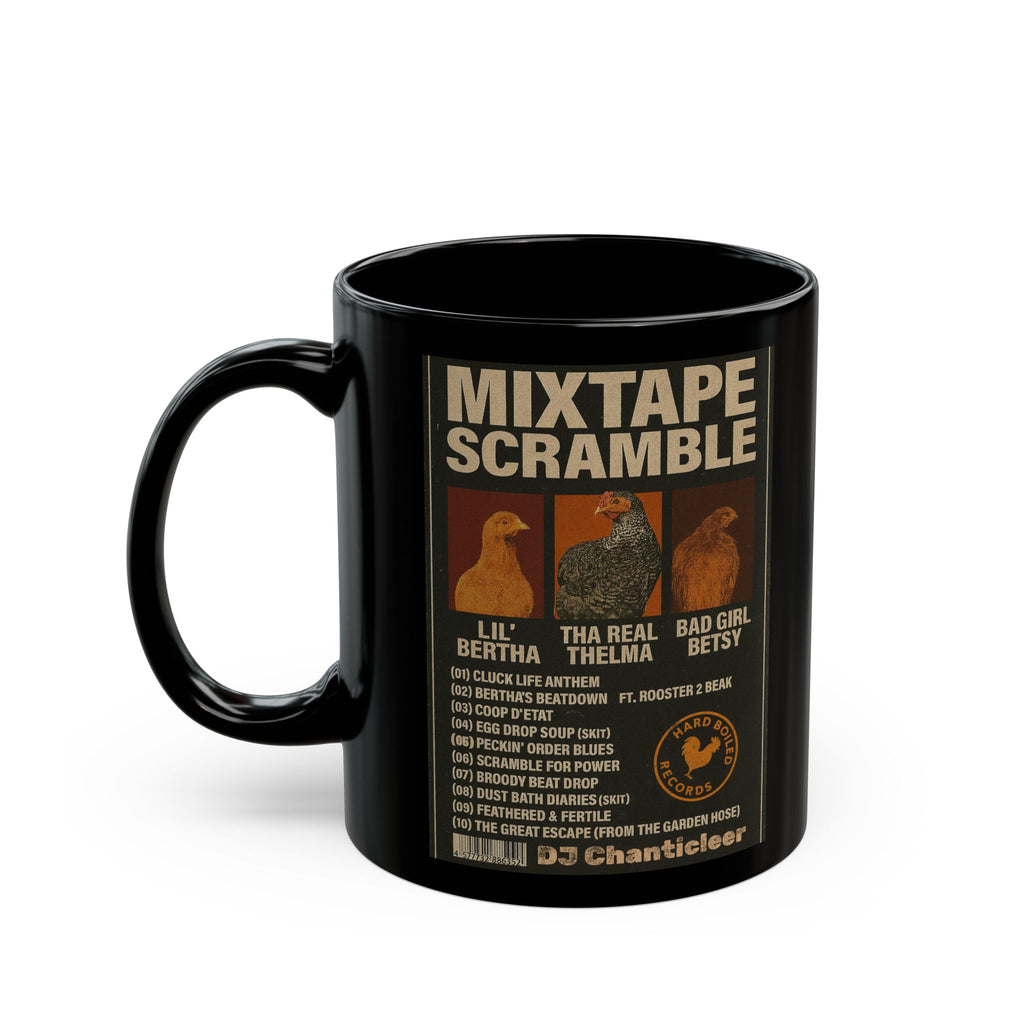 Mixtape Scramble Black Ceramic Mug