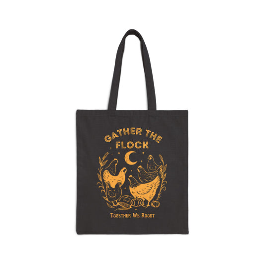 Gather the Flock Cotton Canvas Tote Bag