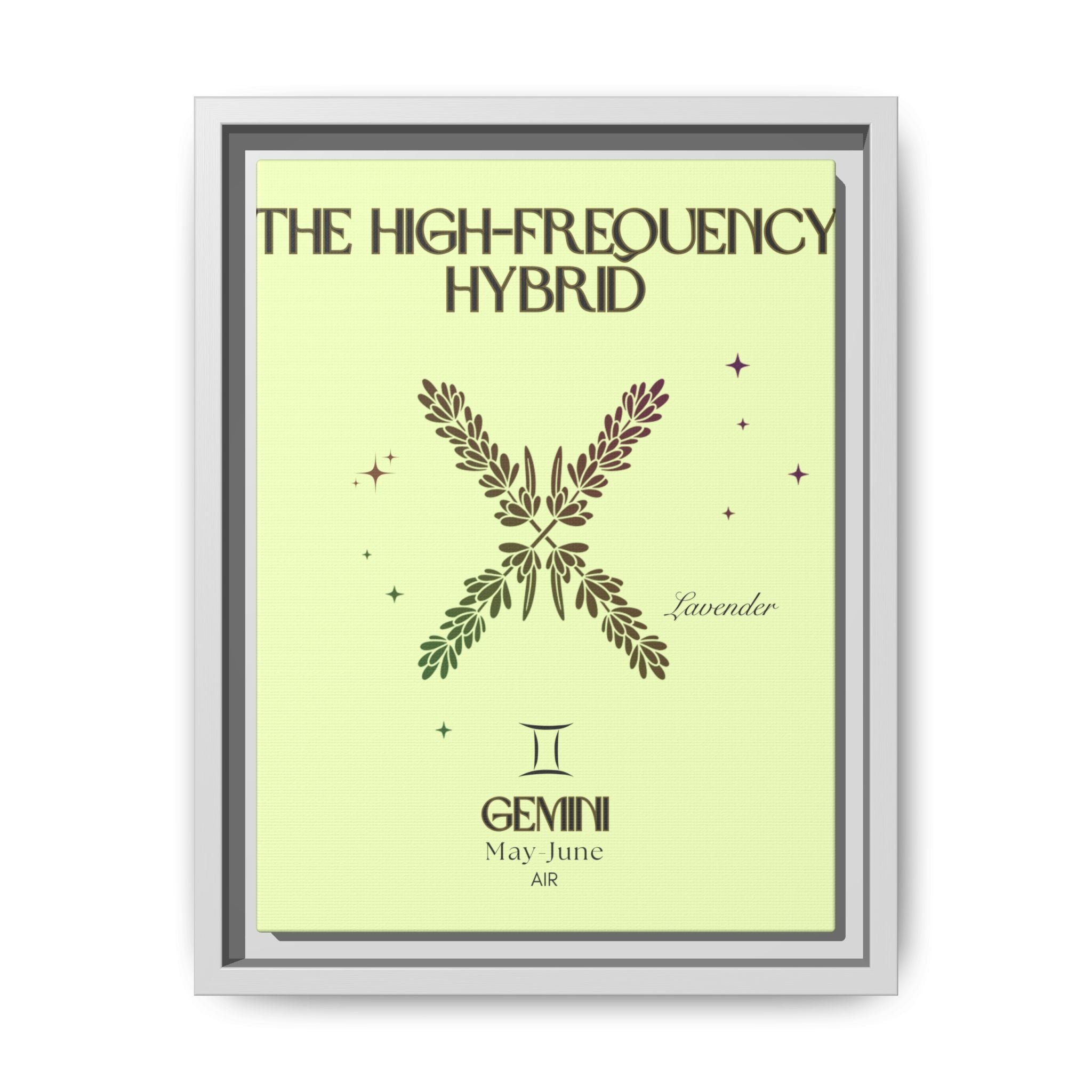 Gemini The High-Frequency Hybrid Lavender Matte Canvas, Framed
