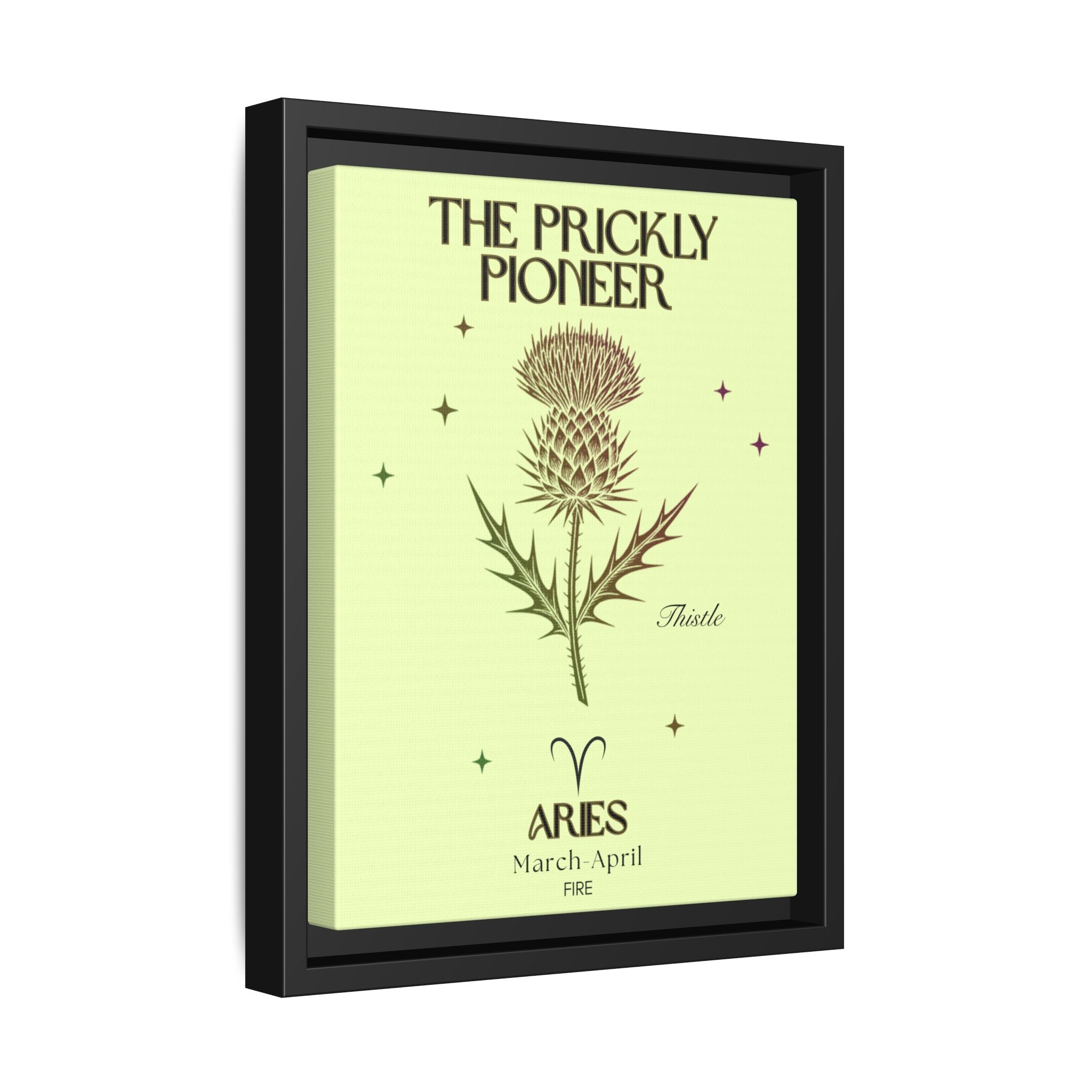 Aries The Prickly Pioneer Thistle Matte Canvas, Framed