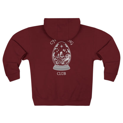 Chickening Club Winter Wonderland Snow Globe Zip Hoodie