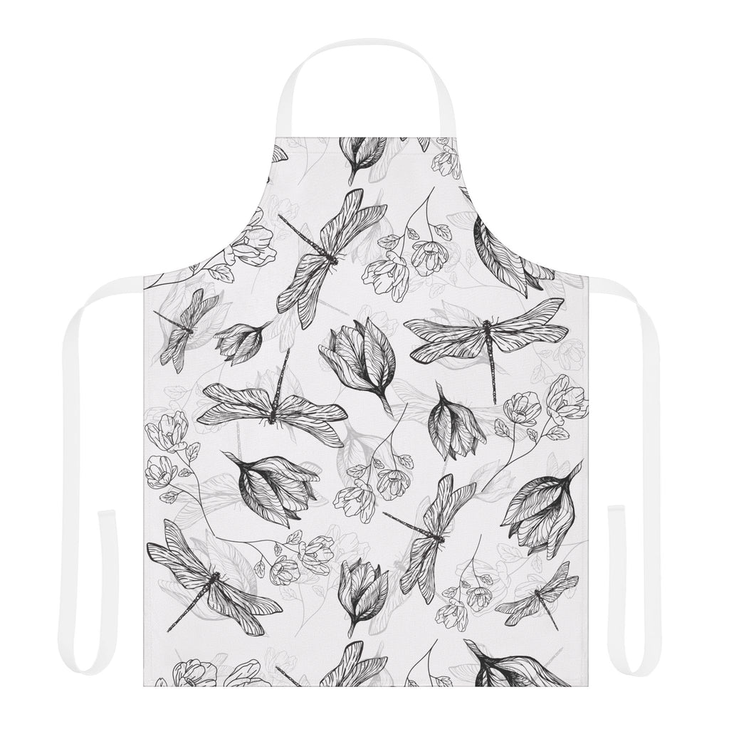 Floral Dragonfly Kitchen Apron