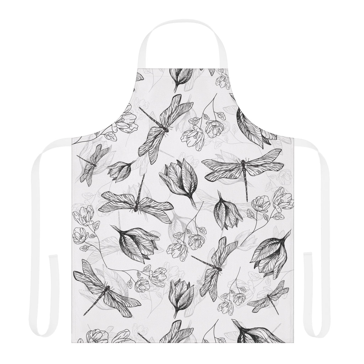 Floral Dragonfly Kitchen Apron