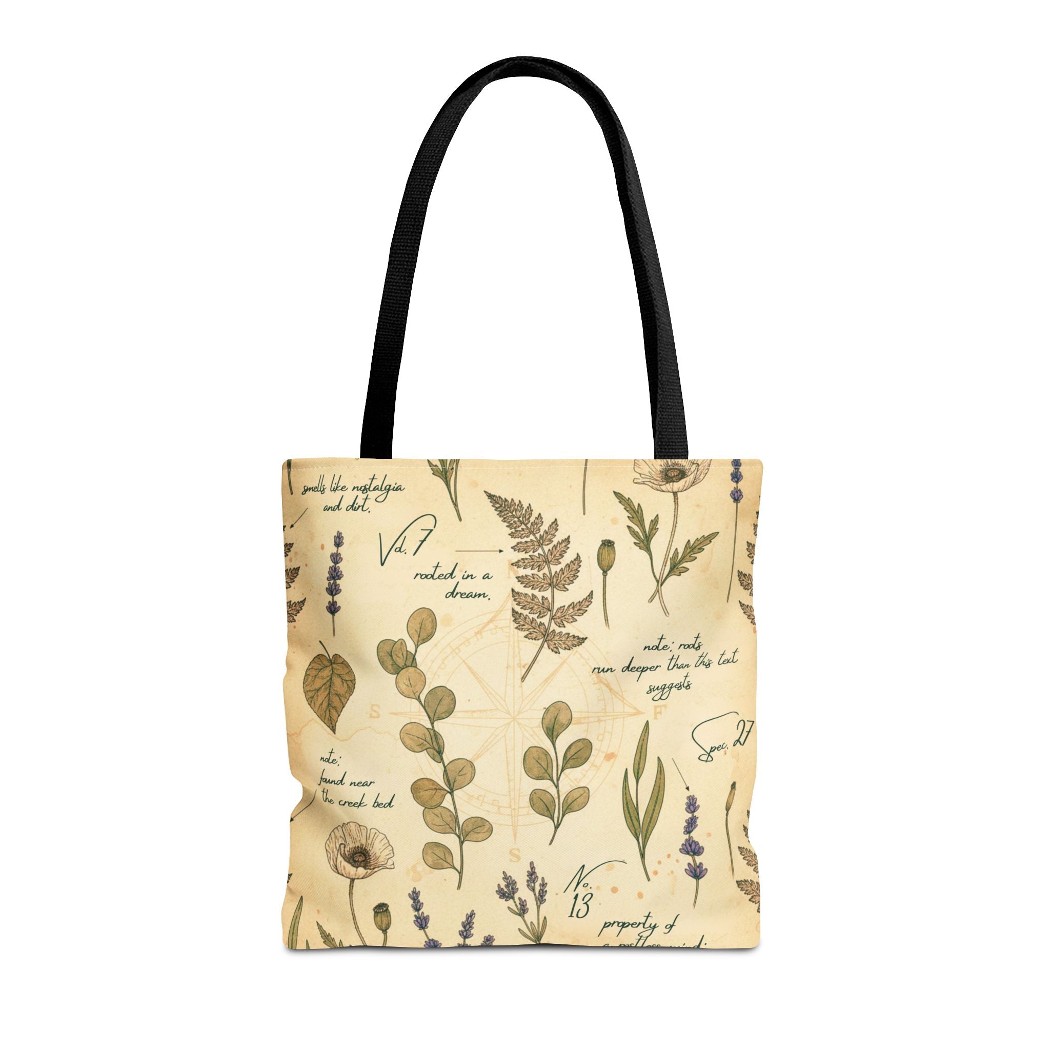 Field Guide Vintage Botanical Sketch Tote Bag