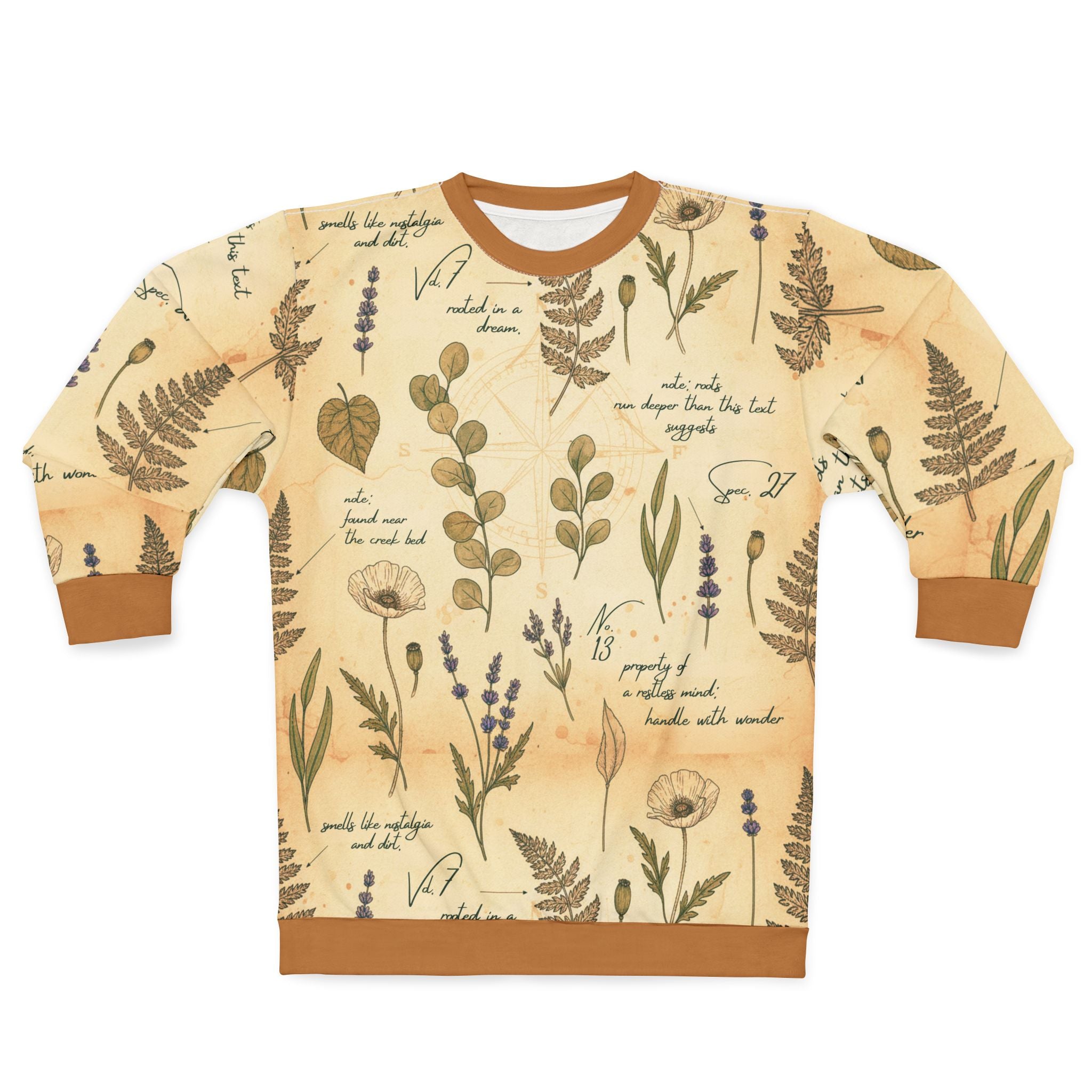 Field Guide Vintage Botanical Pattern Sweatshirt