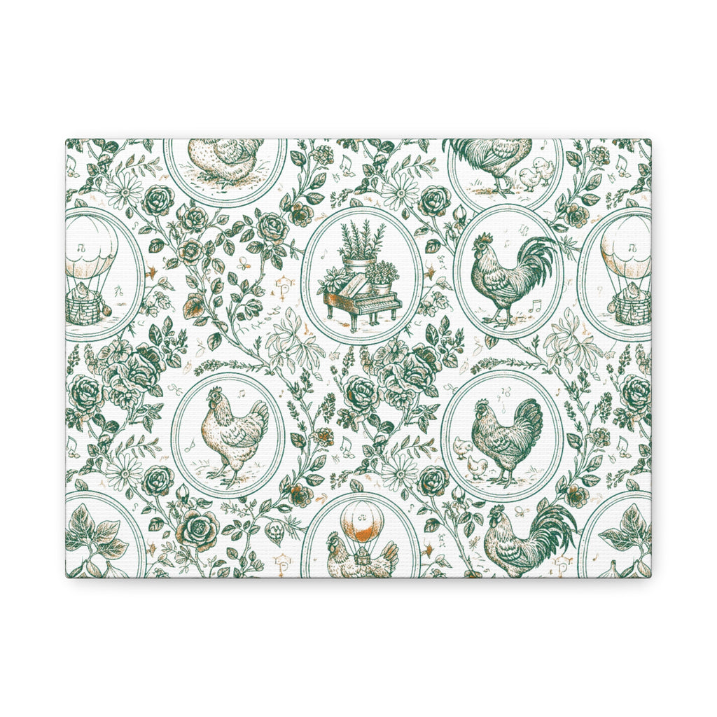 Botanical Coop Toile Canvas Art