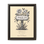 PAGE LN Vintage Botanical Sign Art Framed Matte Canvas Print
