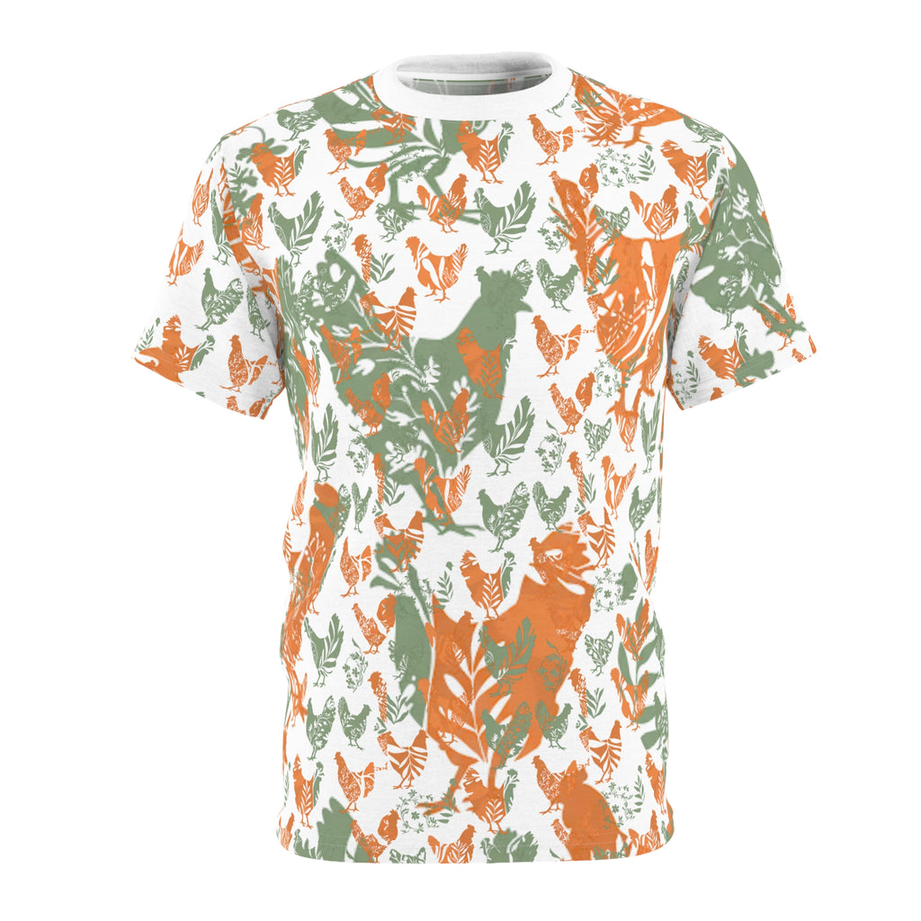 Feathered Flora – Chic Chickens, Botanical Bliss Comfort Tee