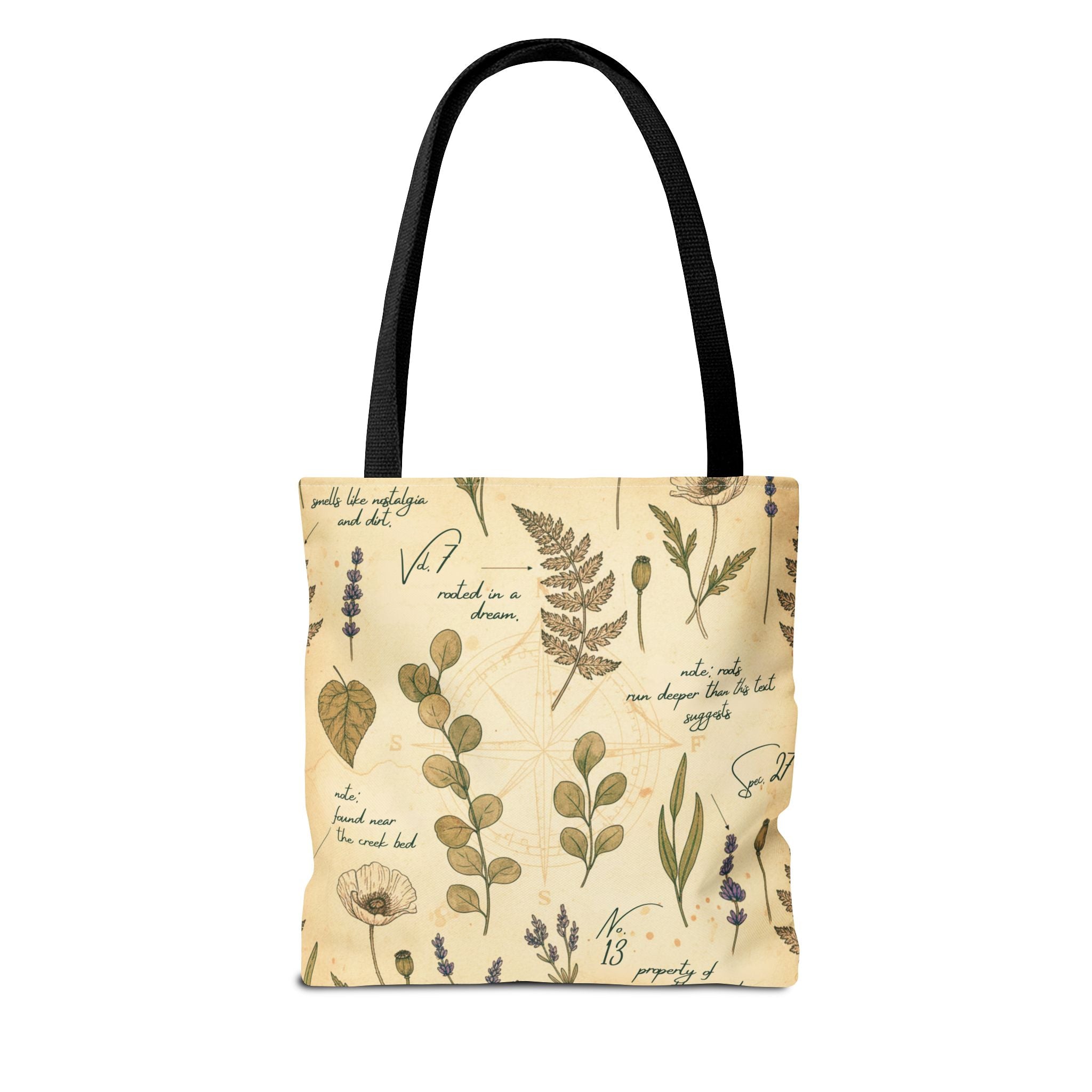 Field Guide Vintage Botanical Sketch Tote Bag