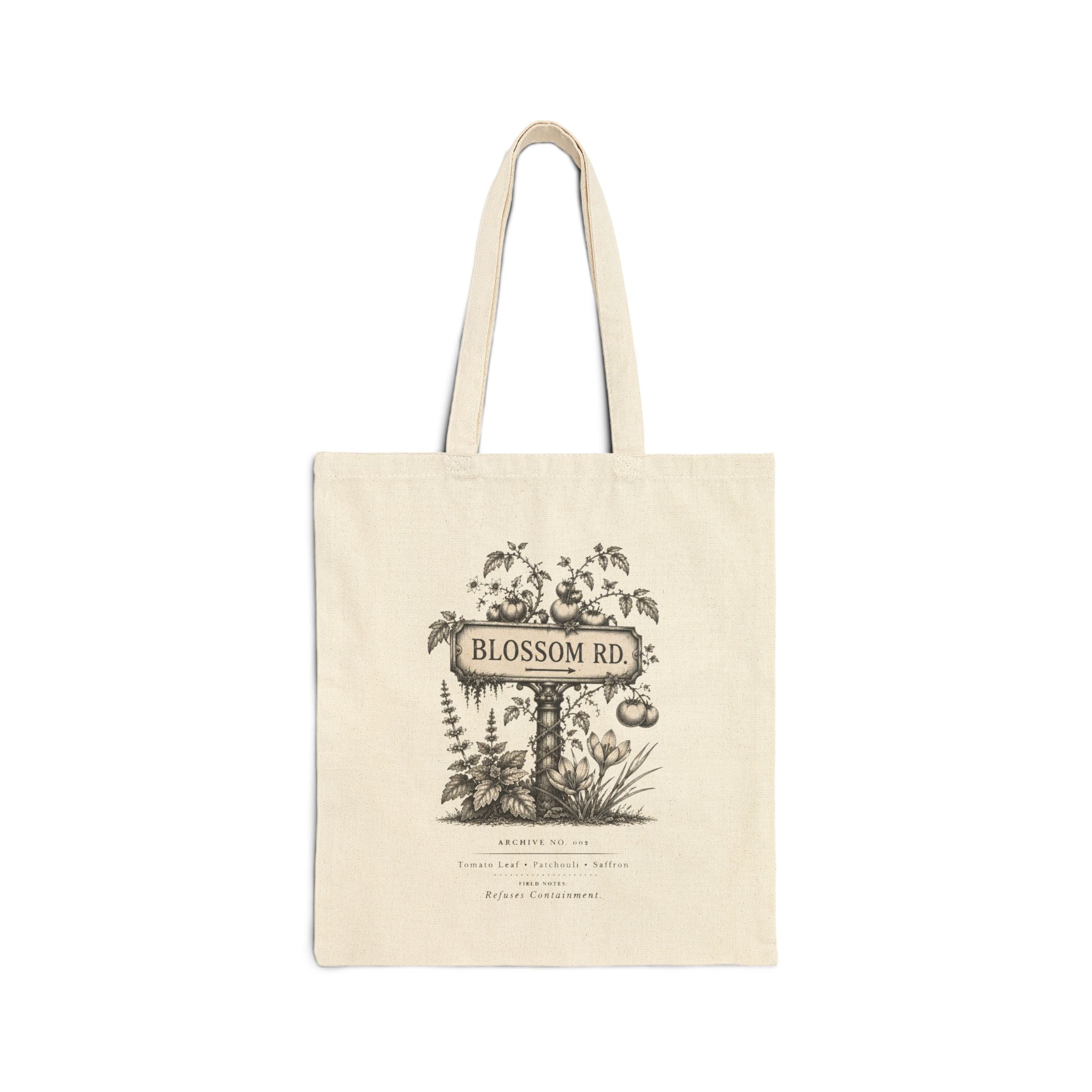 BLOSSOM RD Vintage Botanical Cotton Canvas Tote Bag