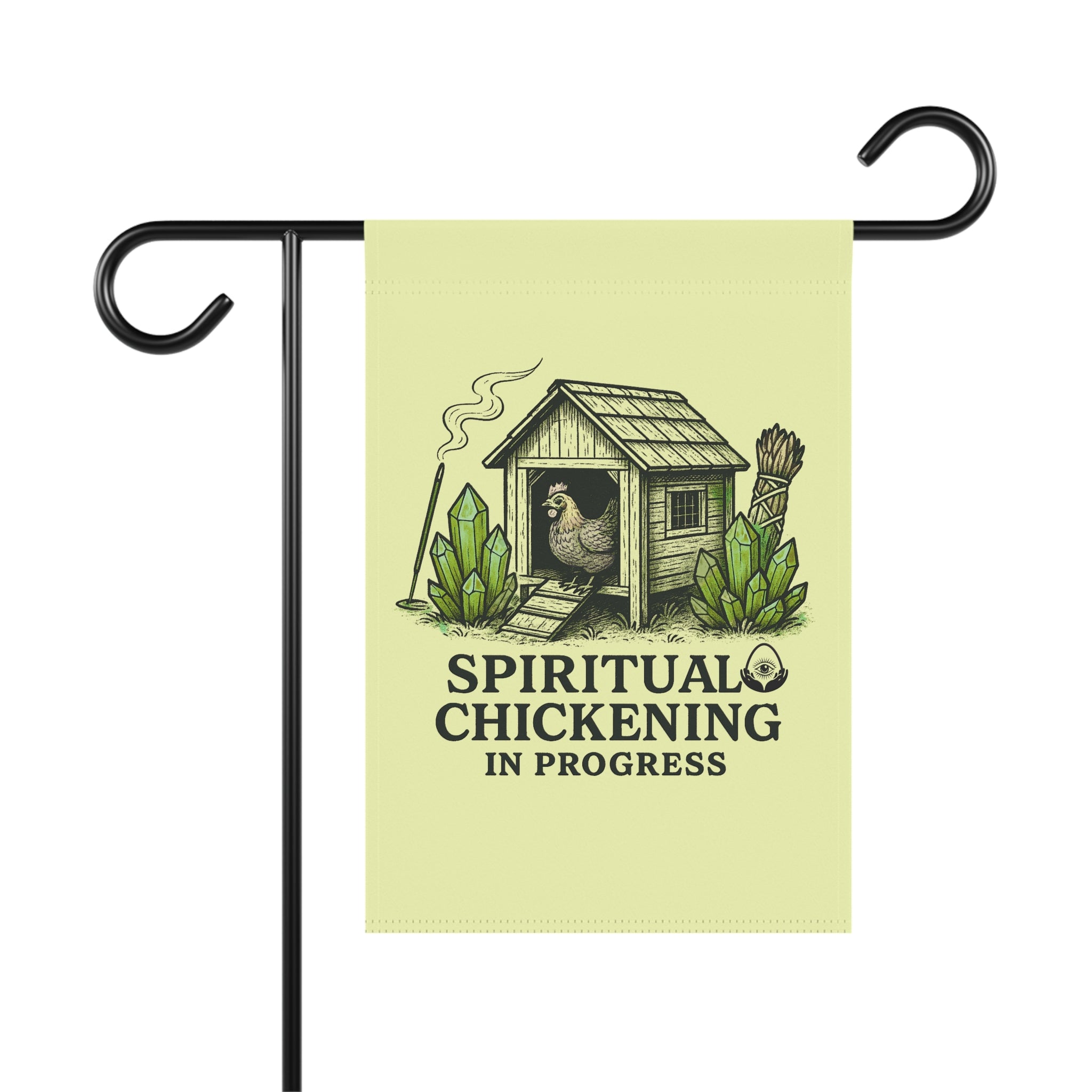 Spiritual Chickening in Progress Garden Banner