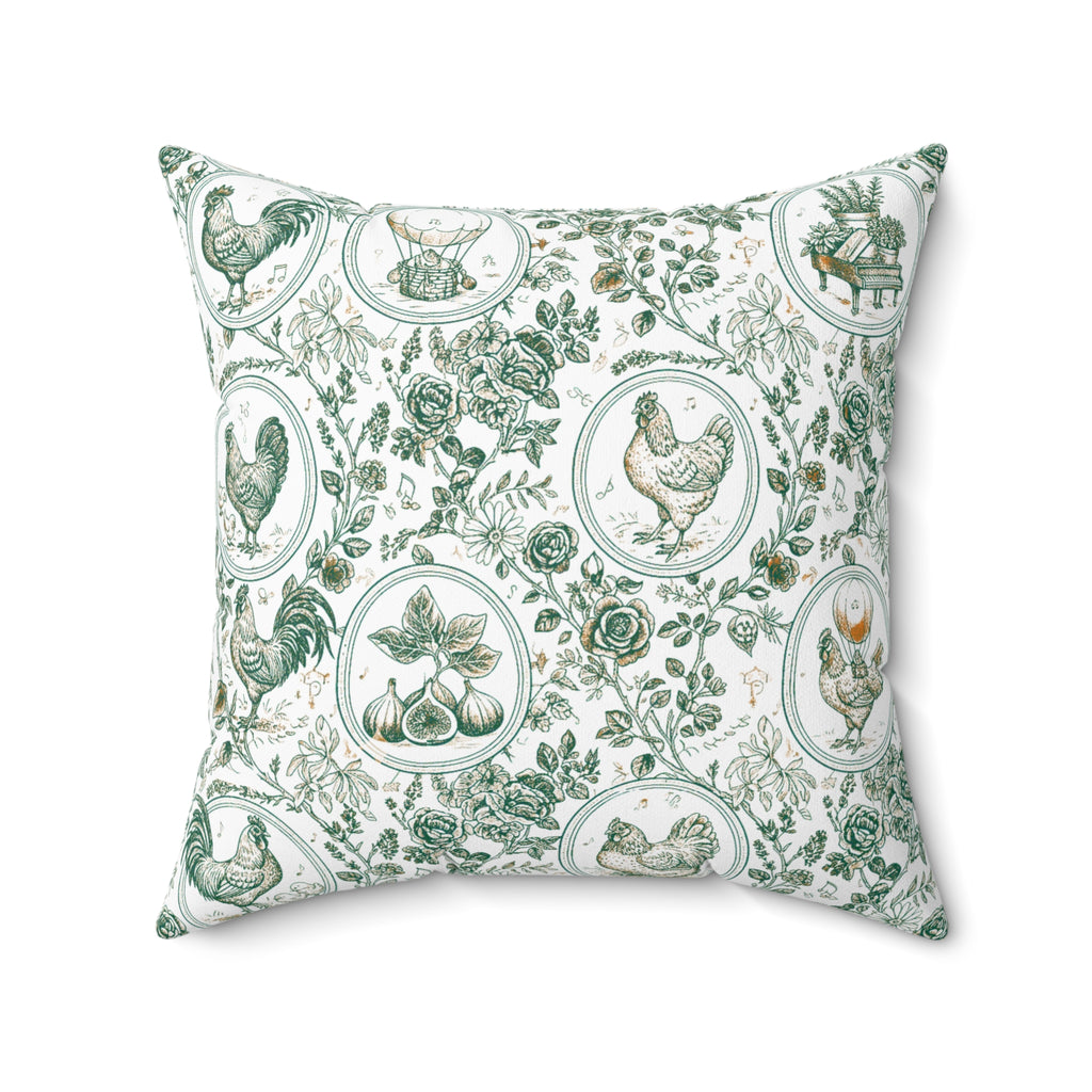 Botanical Coop Toile Accent Pillow