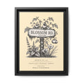 BLOSSOM RD. Vintage Botanical Street Sign Print Framed Canvas Art