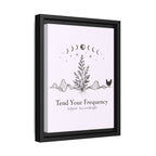 Tend Your Frequency: Adjust Accordingly Botanical Moon Phase Framed Canvas Print
