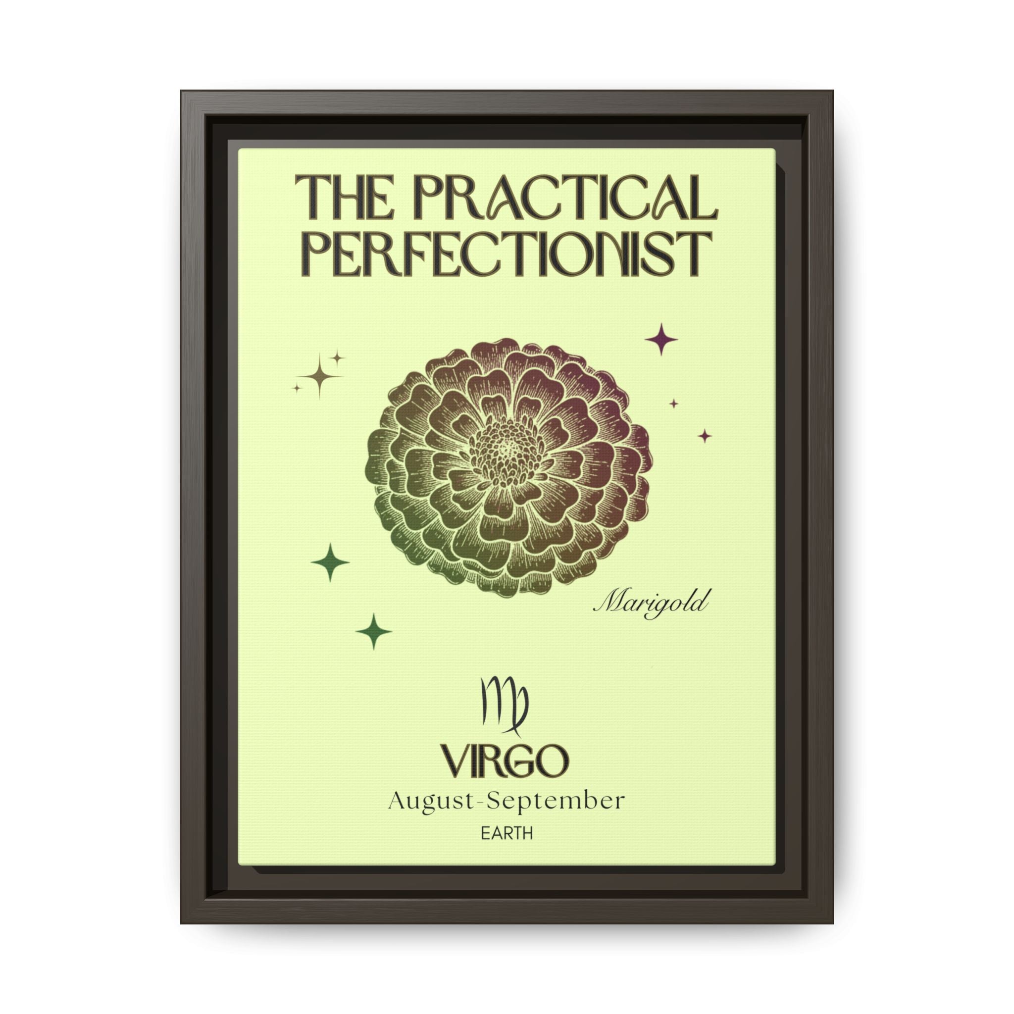 Virgo The Practical Perfectionist Marigold Matte Canvas, Framed