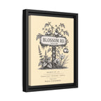 BLOSSOM RD. Vintage Botanical Street Sign Print Framed Canvas Art