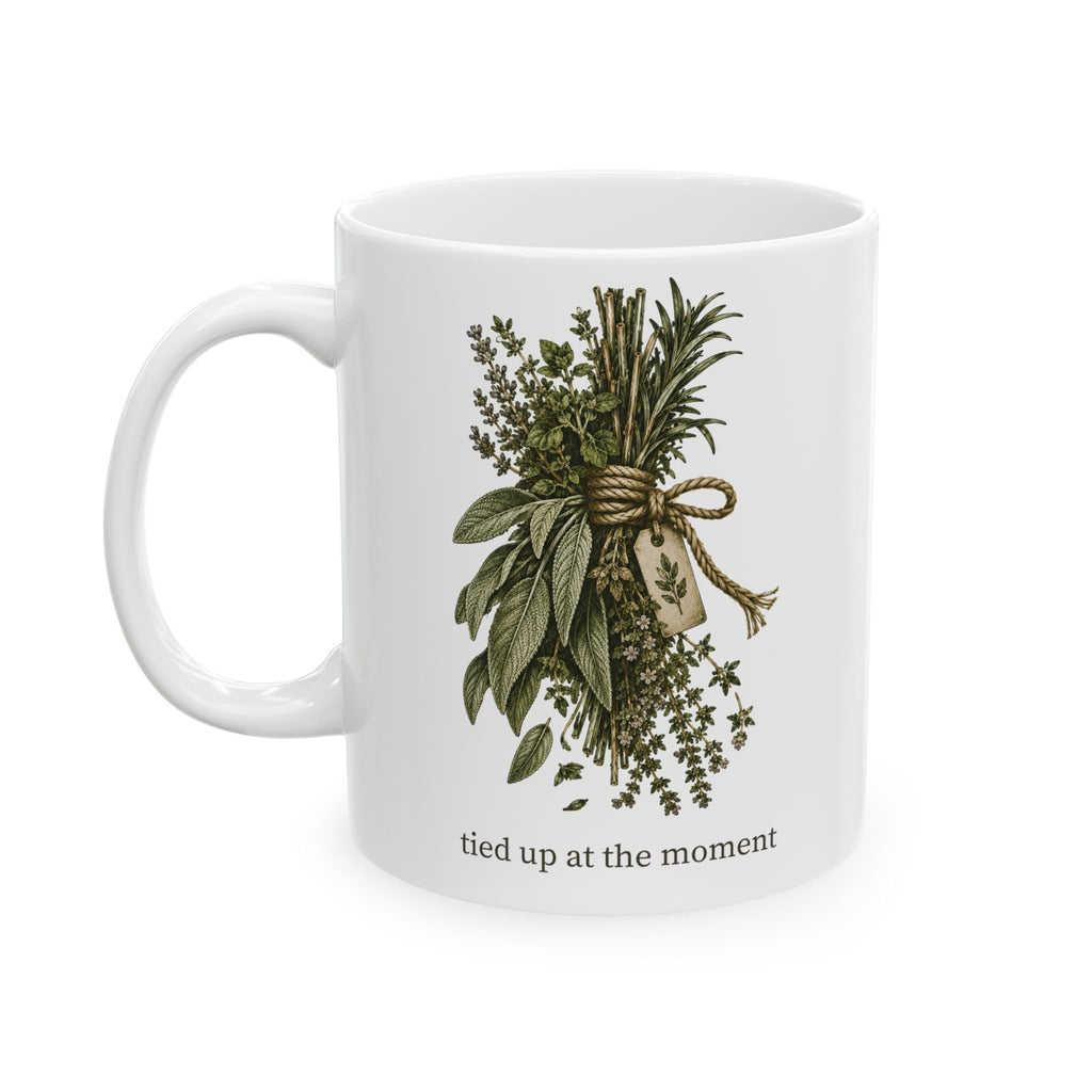 Tied Up at the Moment Herb Bundle Ceramic Mug