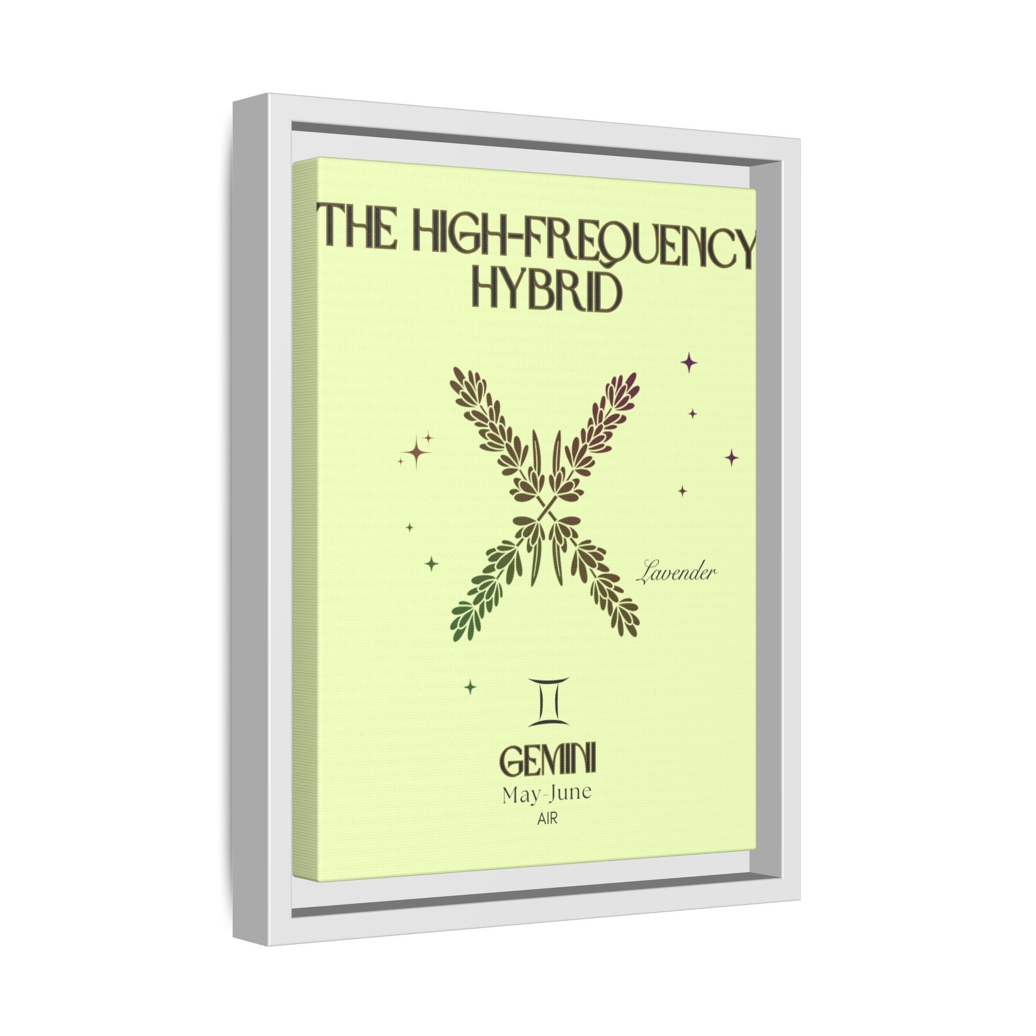 Gemini The High-Frequency Hybrid Lavender Matte Canvas, Framed