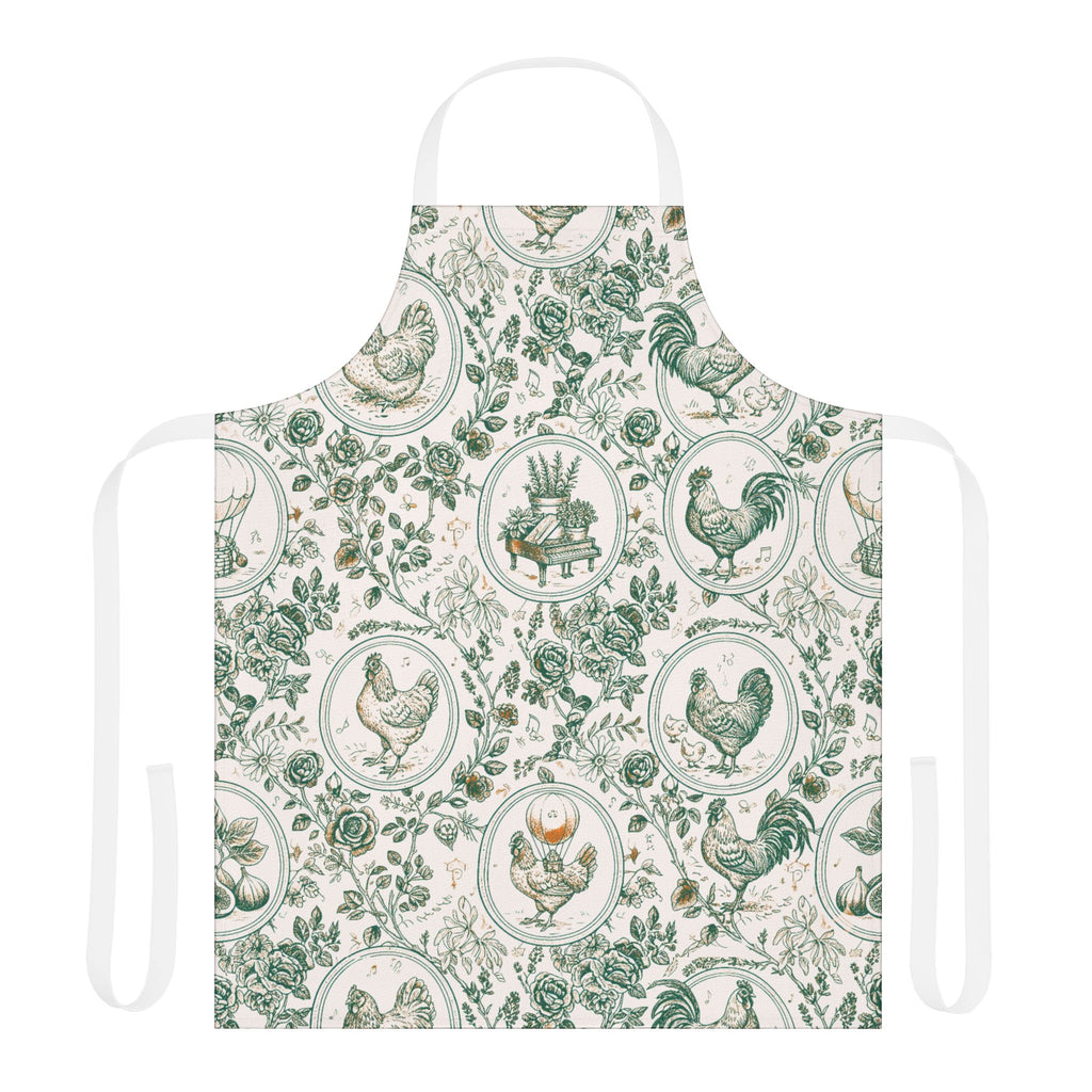 Botanical Coop Toile Vintage French Farmhouse Apron
