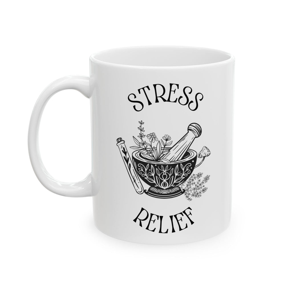Stress Relief Herbal Mortar and Pestle Ceramic Mug