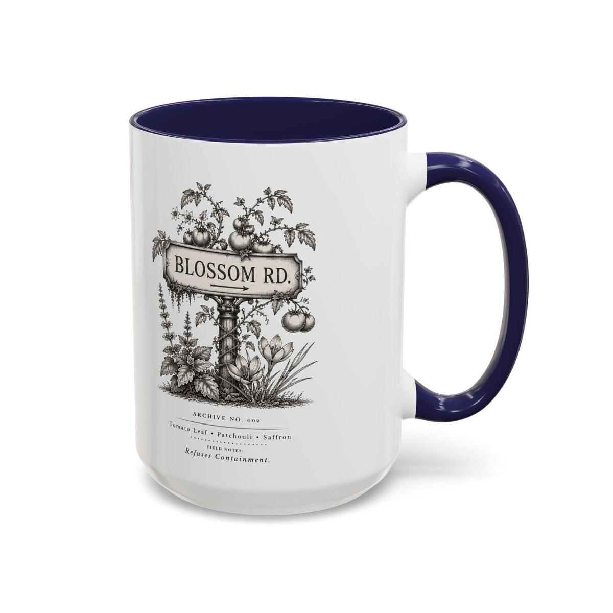 BLOSSOM RD Vintage Botanical Ceramic Accent Mug
