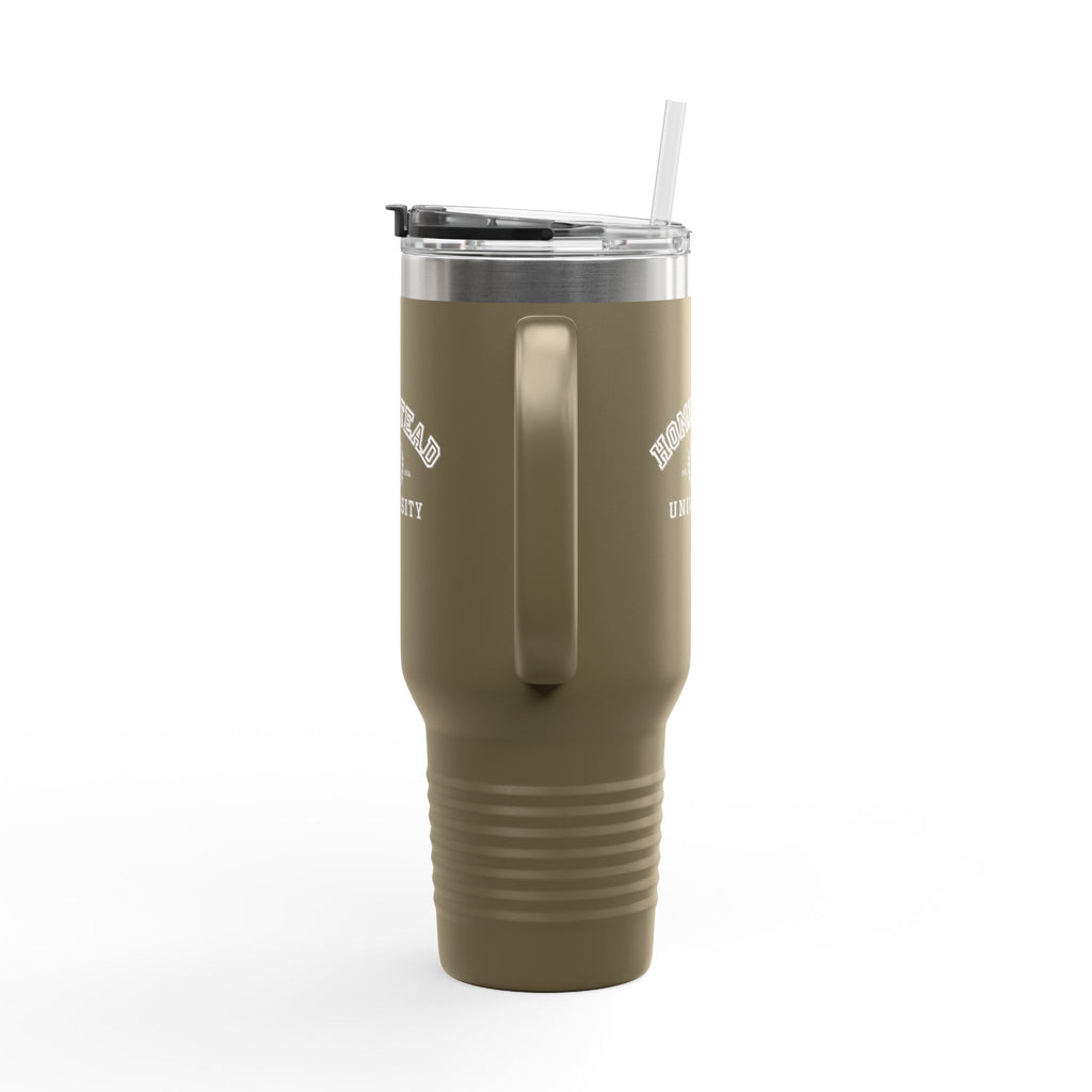 Homestead University 40oz Insulated Travel Mug – Large Stainless Tumbler with Straw