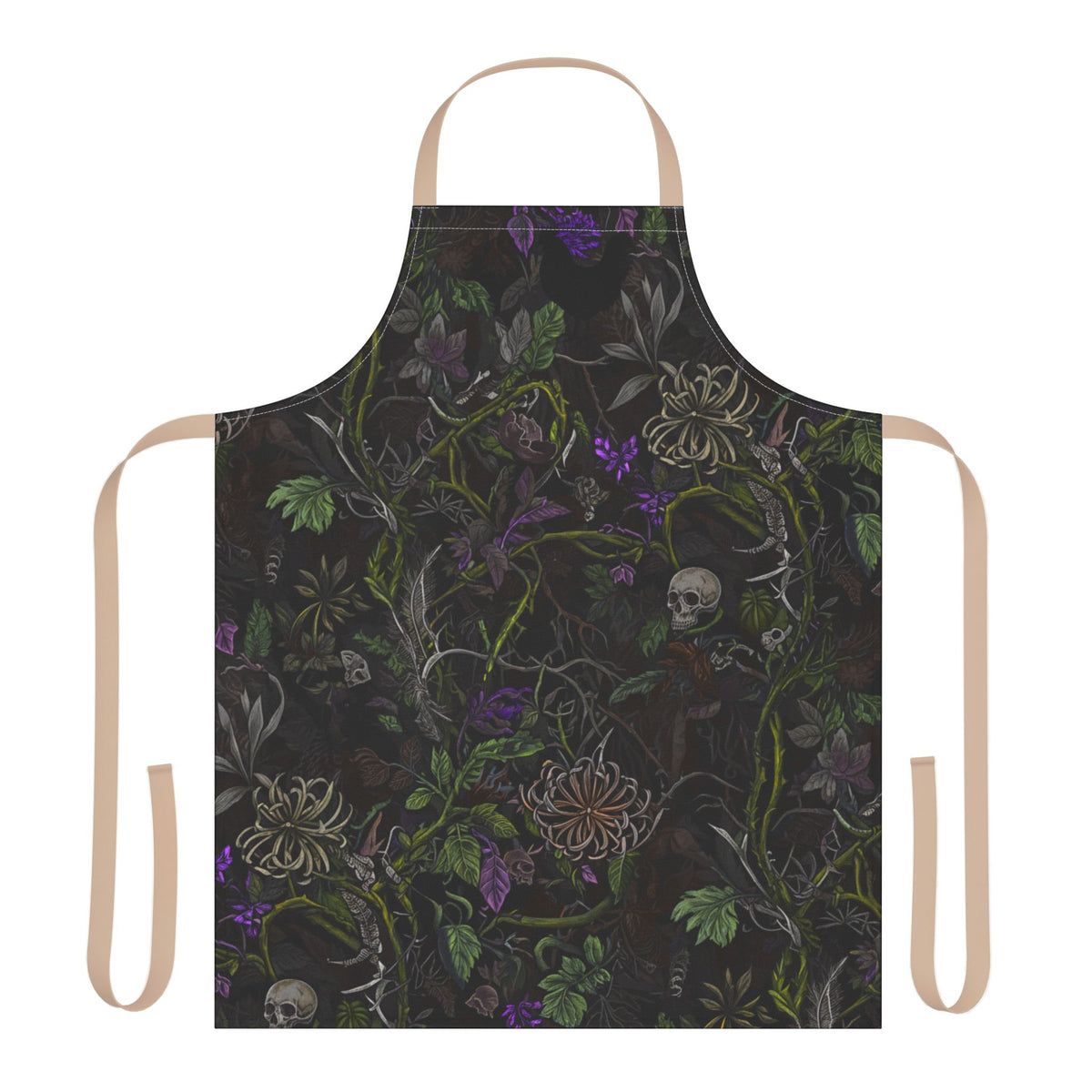 Nocturne Bloom Botanical Skull Apron
